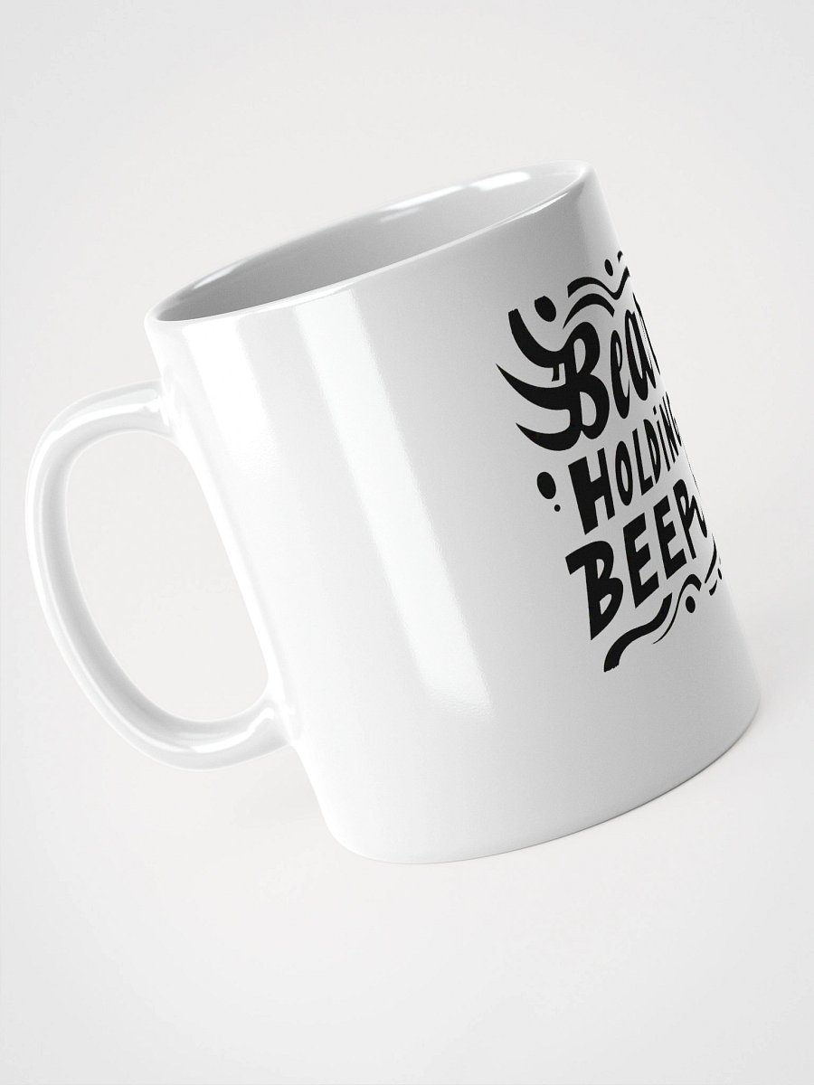 Stylized Bear with Beer Glass | Creative Typography Print Glossy Mug product image (7)