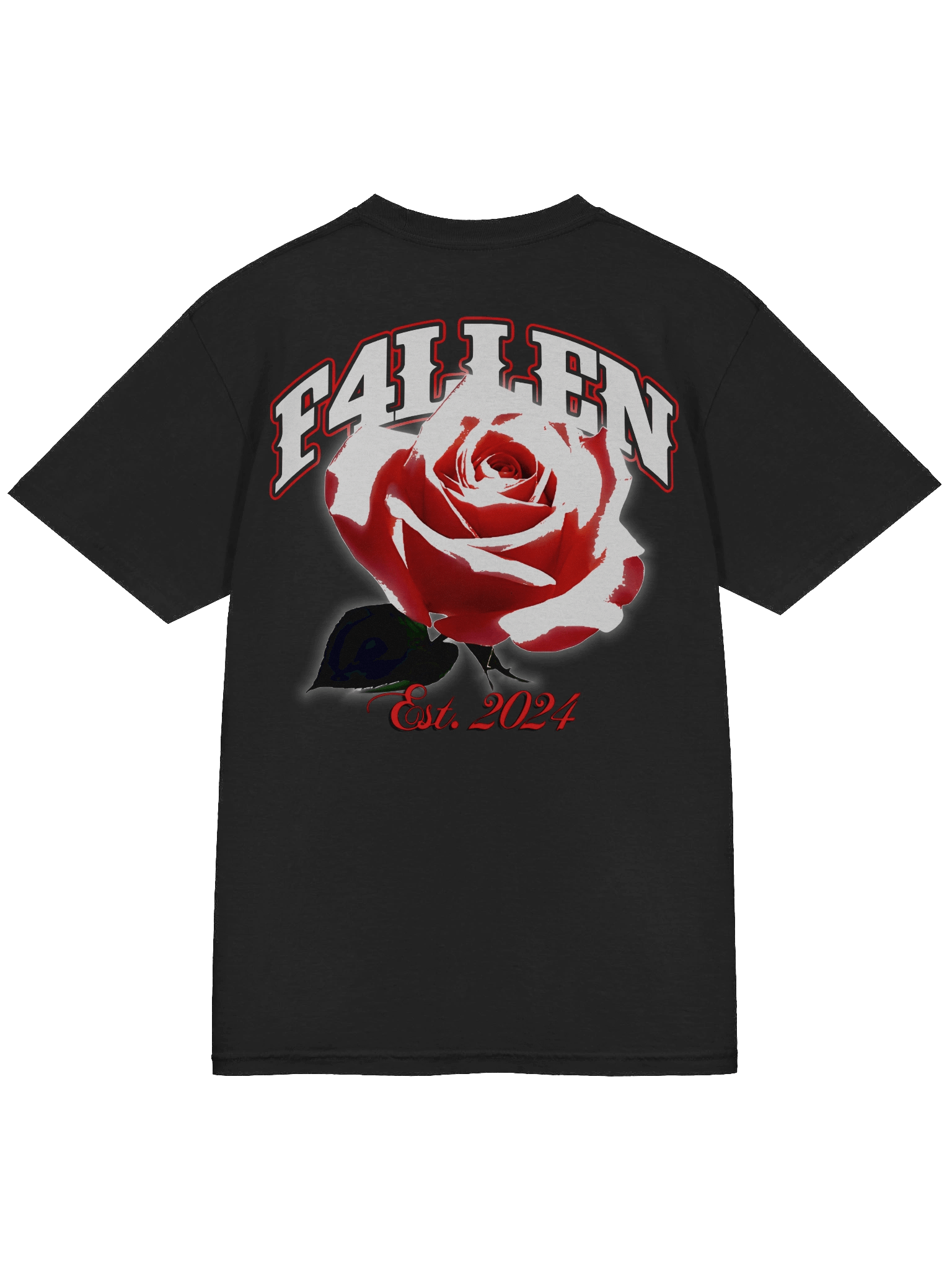F4LLEN Red Flower T-shirt [ Black ] product image (3)