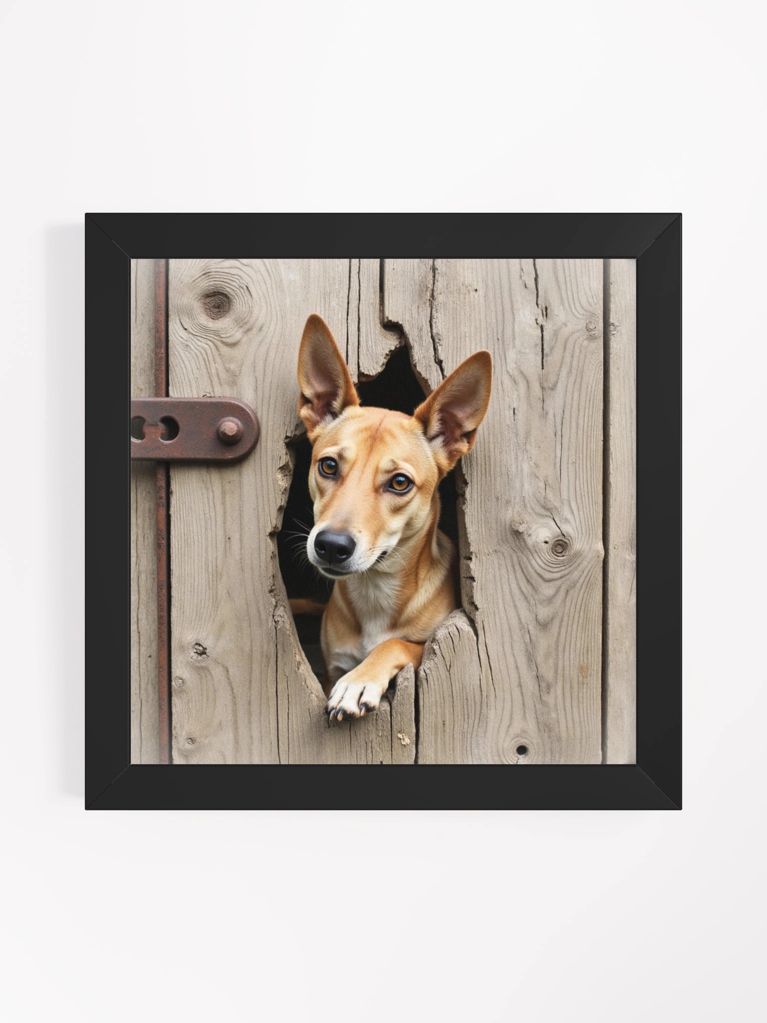 Rustic Wood Fence Peeker Framed Print product image (11)