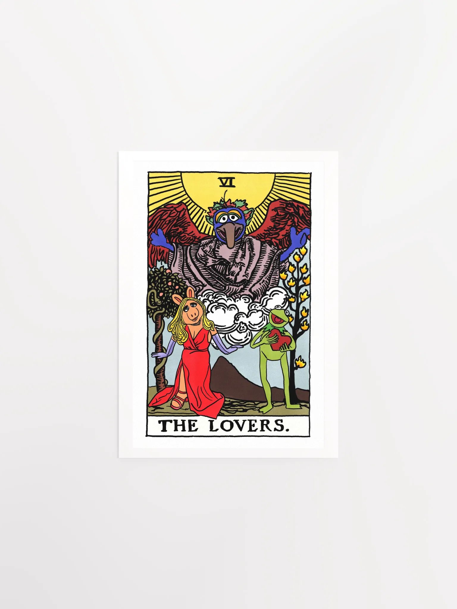 Piggy and Kermit Lovers Tarot Card Print product image (1)