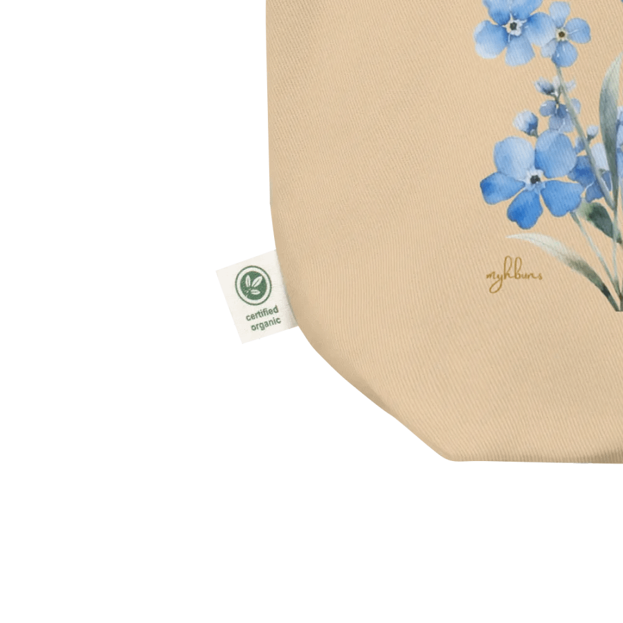 Forget-Me-Not Whispers Organic Cotton Tote Bag – Eco-Friendly, Spacious, and Stylish product image (3)