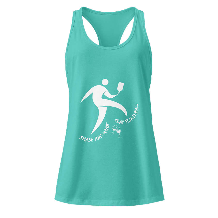 Smash and Wine, Play Pickleball Women's Racer Back Tank Top product image (1)