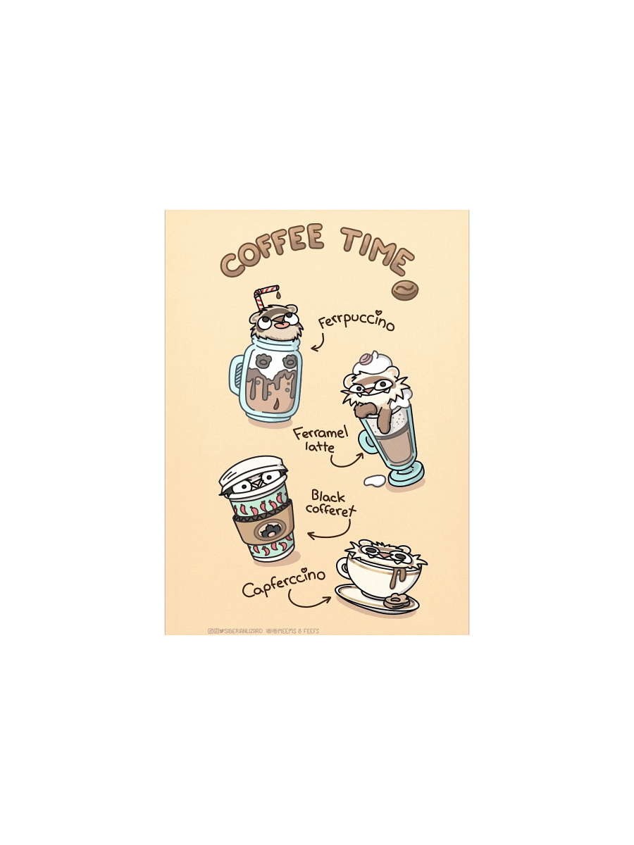 Coffee Time - Ferret Poster product image (3)