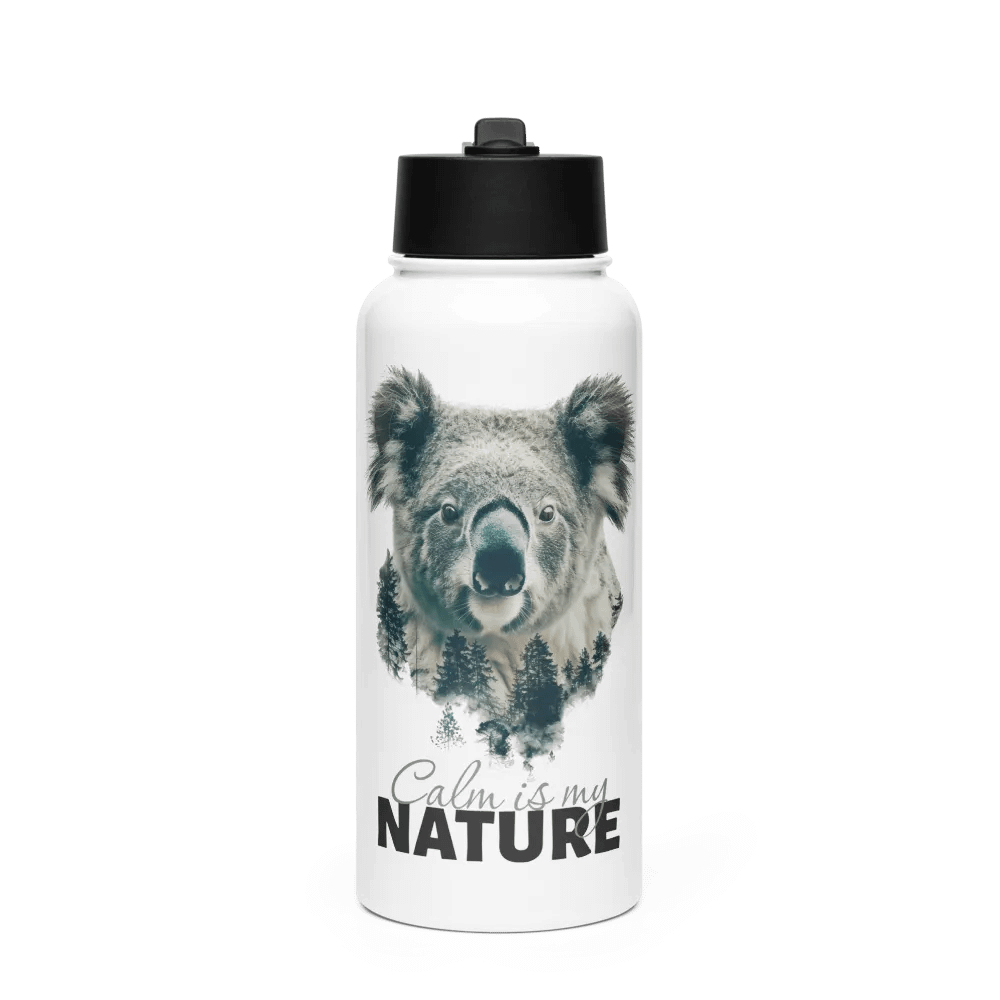 "Calm is my Nature" Koala Forest Stainless Steel Water Bottle product image (1)
