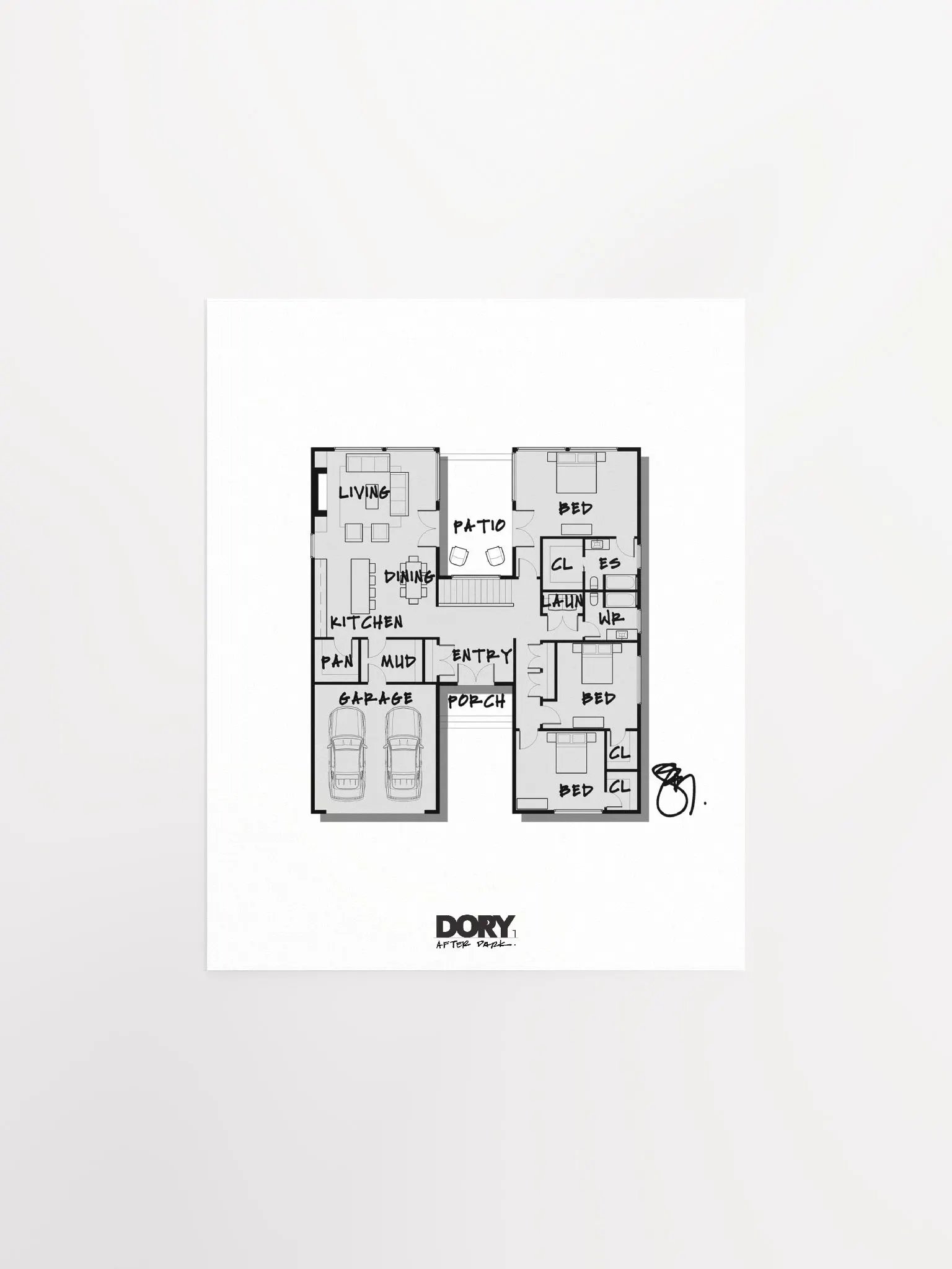 Alphabet Floor Plan Poster - H product image (1)