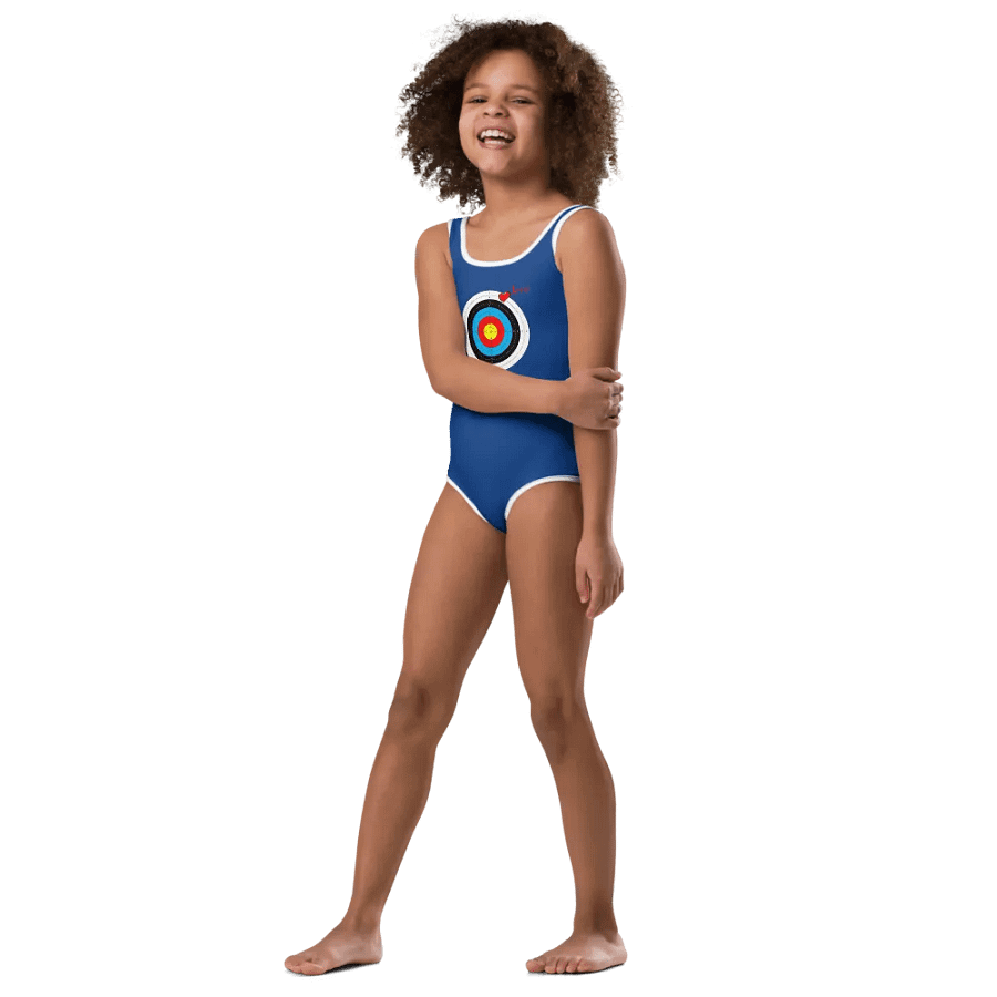 Unlucky in Games, Lucky in Love Dark Blue Kids Swimsuit product image (3)