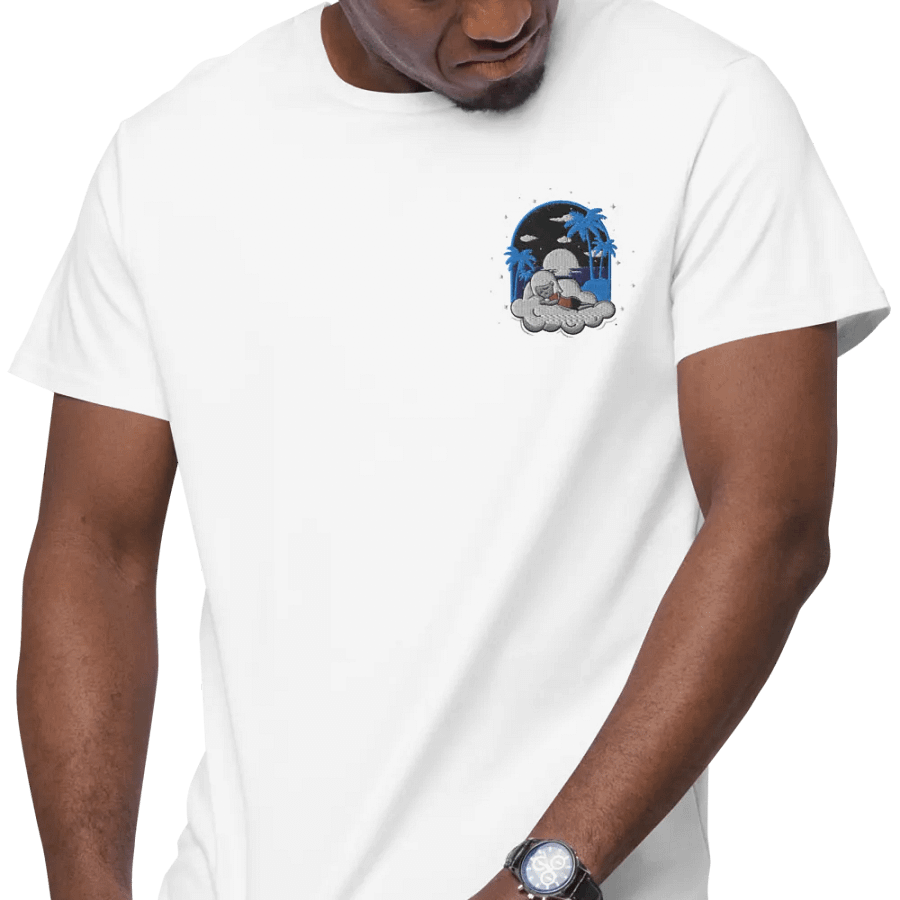 Cloudy Night Premium Cotton T-Shirt Embroidered product image (5)