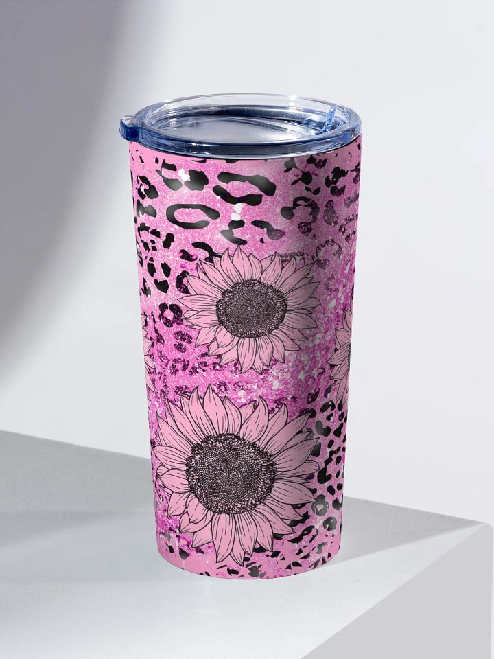 Leopard Sunflower 20oz Stainless Steel Tumbler gift for ladies moms daughters product image (2)