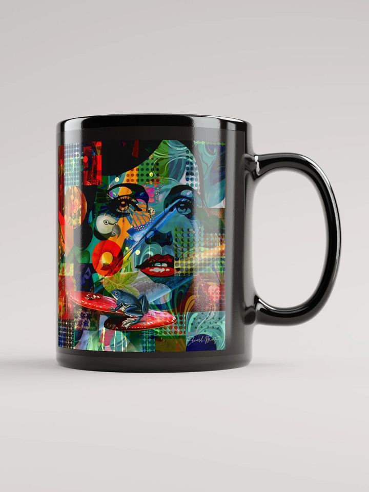 'Among the Wild' by Edward Martin Mixed Media Collage - Black Glossy Mug product image (2)