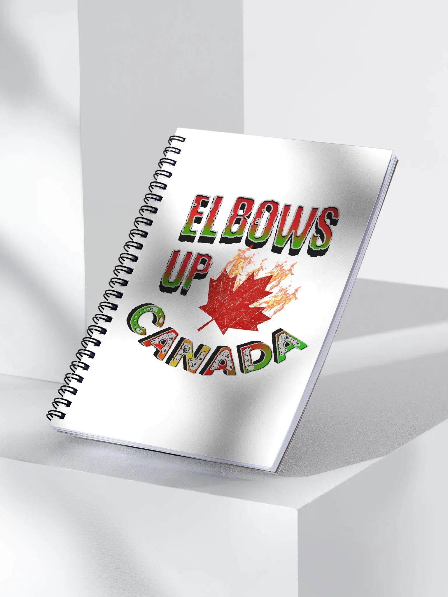 Elbows Up Canada Fiery Spiral Notebook product image (3)