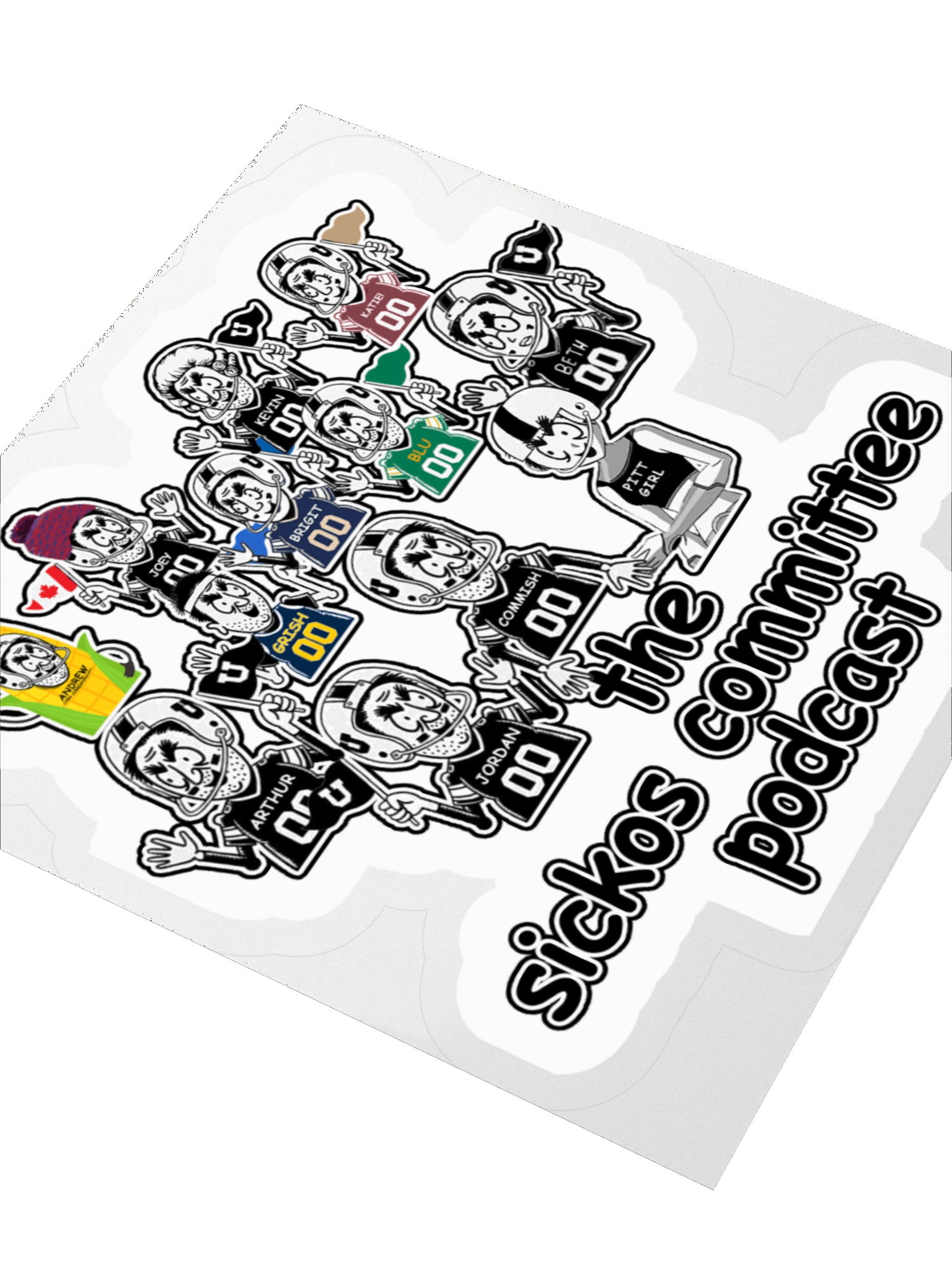 The Sickos Committee Podcast Extended Crew Sticker product image (5)