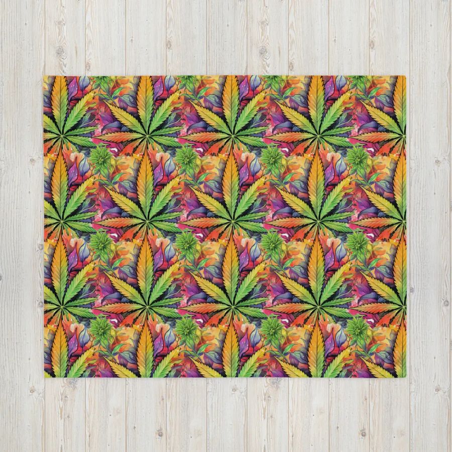 Psychedelic Cannabis Dream Throw Blanket product image (4)