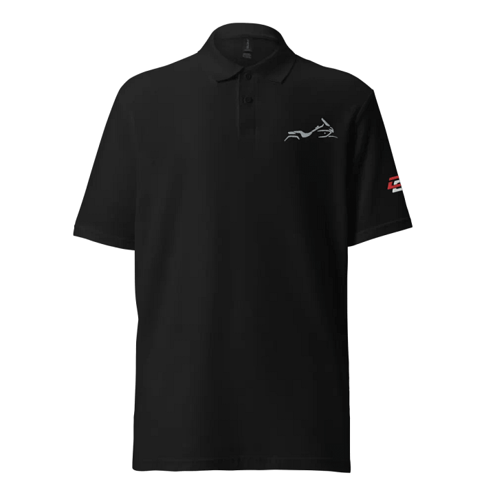 Shadow Bagger Embroidered Polo Shirt in Black product image (1)