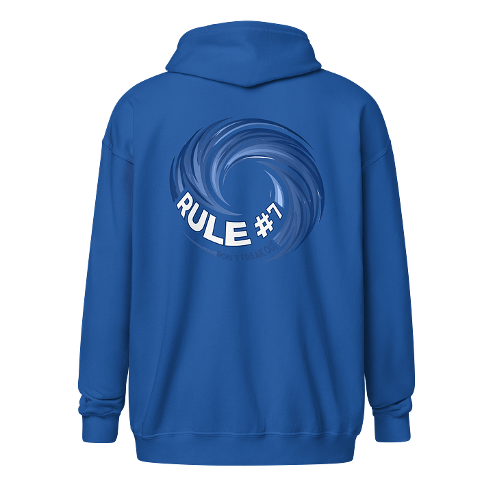 Rule #7 Zip Hoodie Blue and White product image (18)