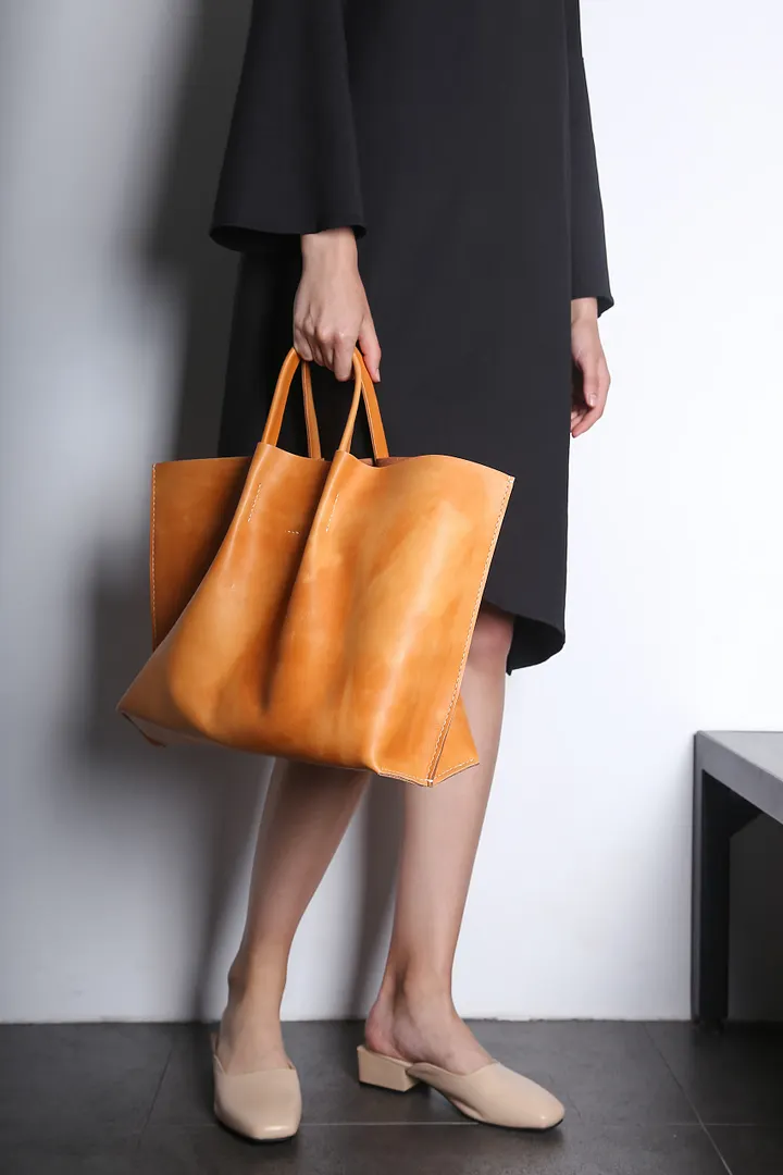 Leather Two-way Bag - Natural, Honey, Black product image (1)