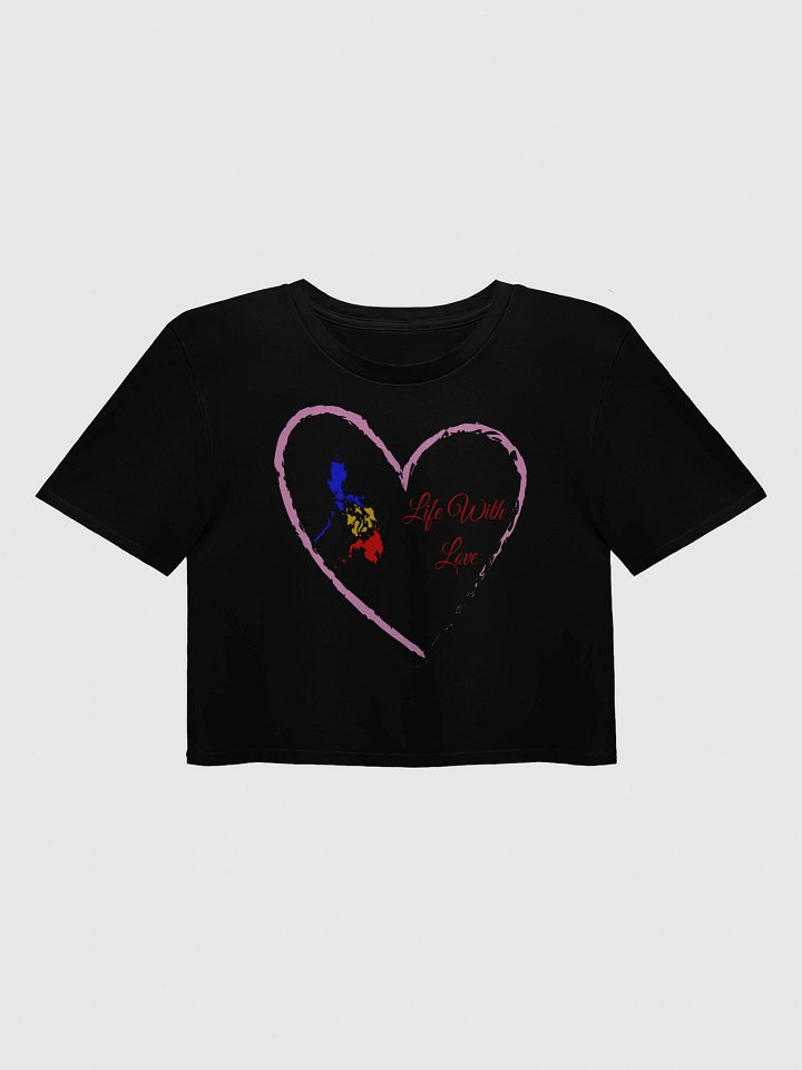 🇵🇭 Life With Love – Philippines Heart Map Crop Tee product image (1)