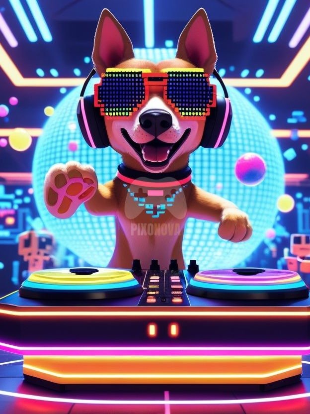 Pixel Party Parade – Track 7: Pixel Groove Machine (Dog Mascot Edition) | 1472x832 px | 4 Variations | PNG + PDF product image (2)