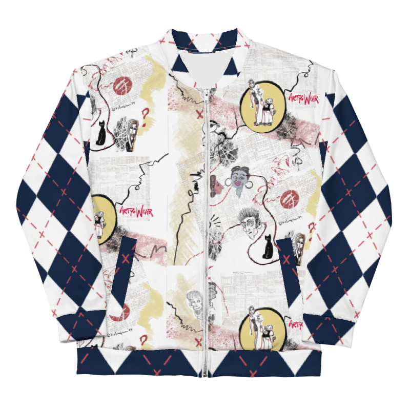 ArtToon #1 Unisex Bomber Zip Jacket/Argyle product image (4)