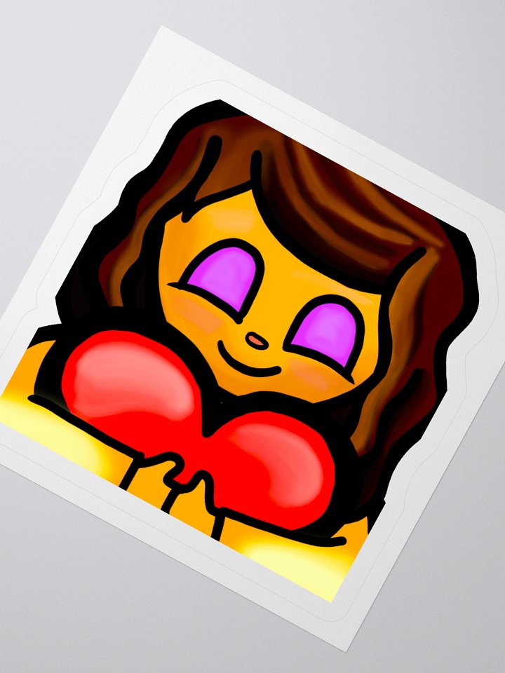Girl Holding Heart Vinyl Stickers (3" x 3") product image (2)