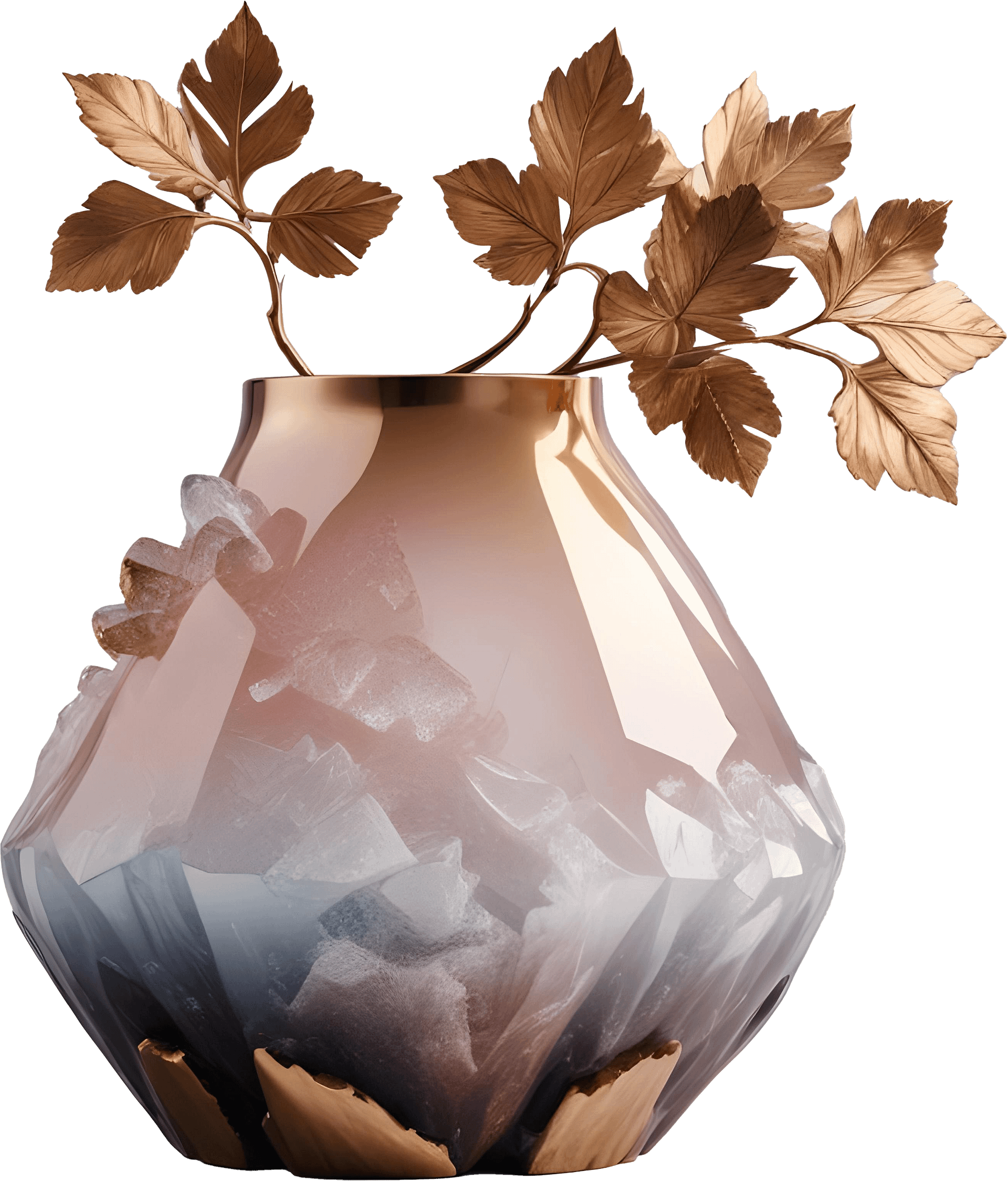 Opulent Glow – Rose Quartz Vase PNG product image (1)