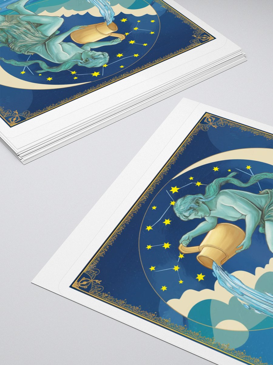 Aquarius Celestial Water-Bearer Vinyl Sticker - Exclusive Zodiac Art product image (4)
