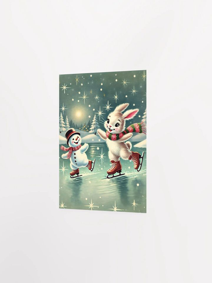 Bunny Rabbit and Snowman Ice Skating Premium Prints and Posters product image (15)