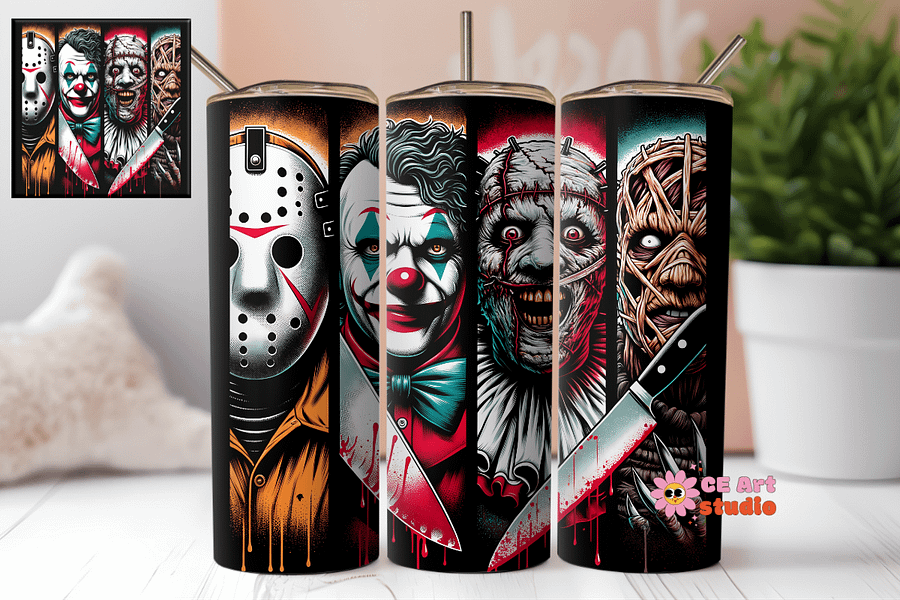 Horror Halloween Killers Tumbler Wrap PNG product image (1)