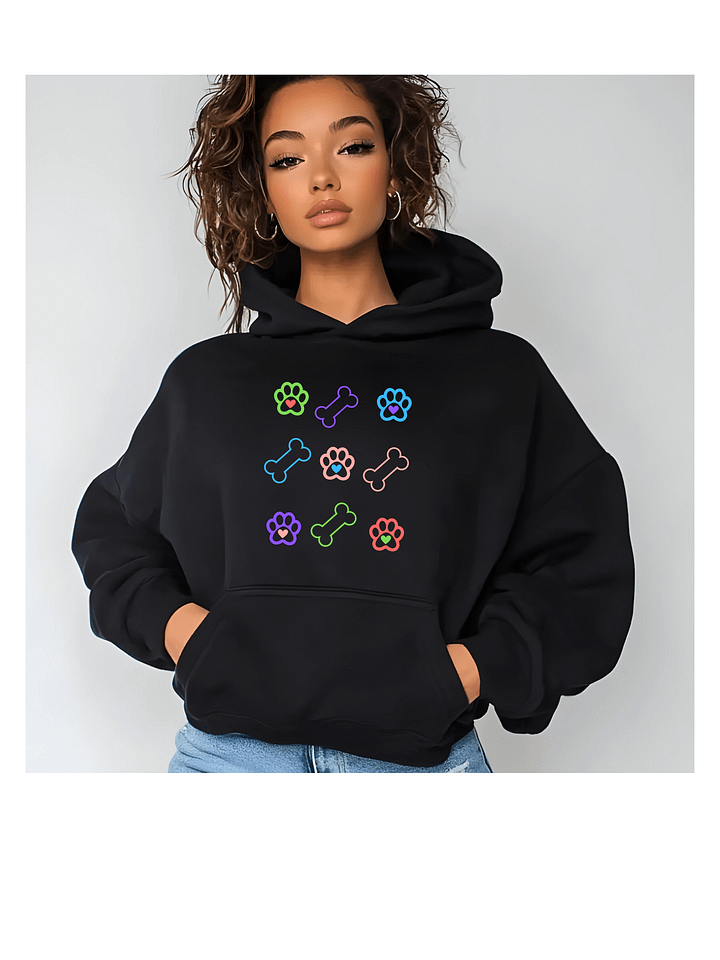 Pretty and Bright Dog Paws and Dog Bones Hoodie product image (1)