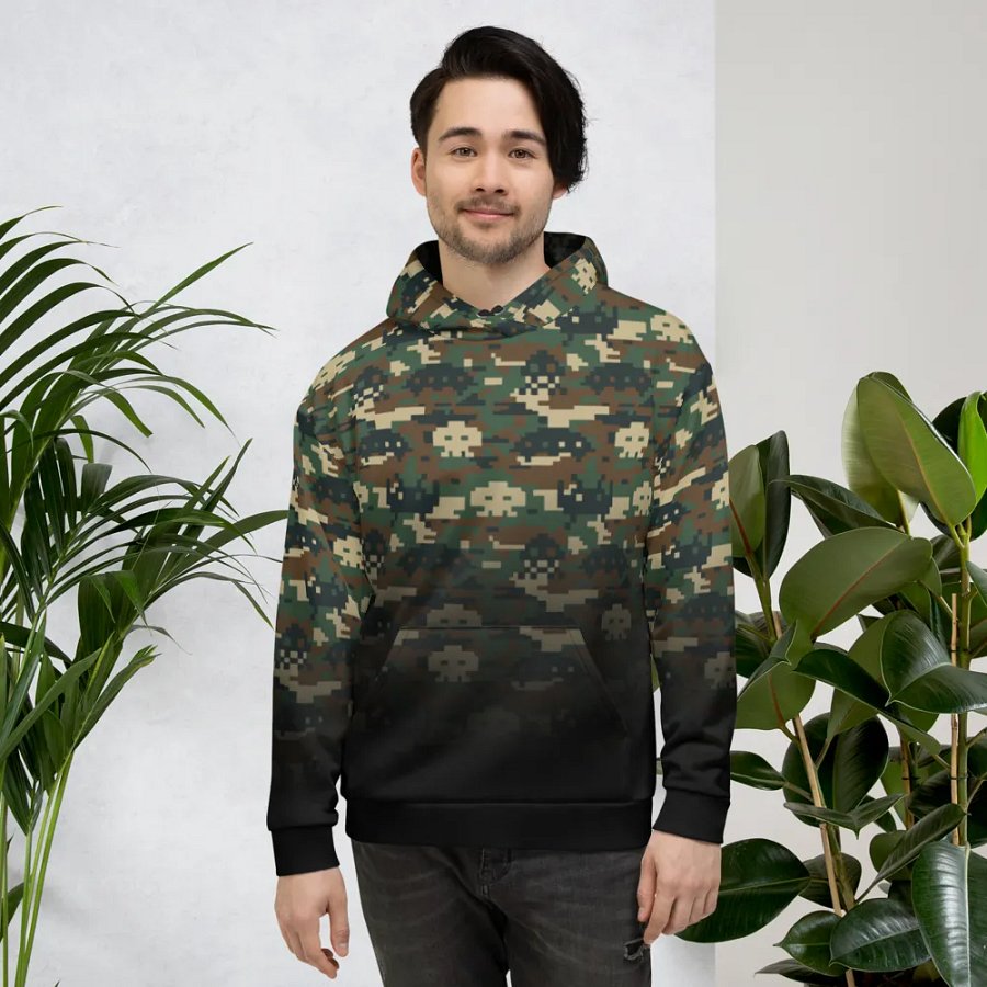 Space Invaders Camo Unisex Hoodie (Poison) product image (4)
