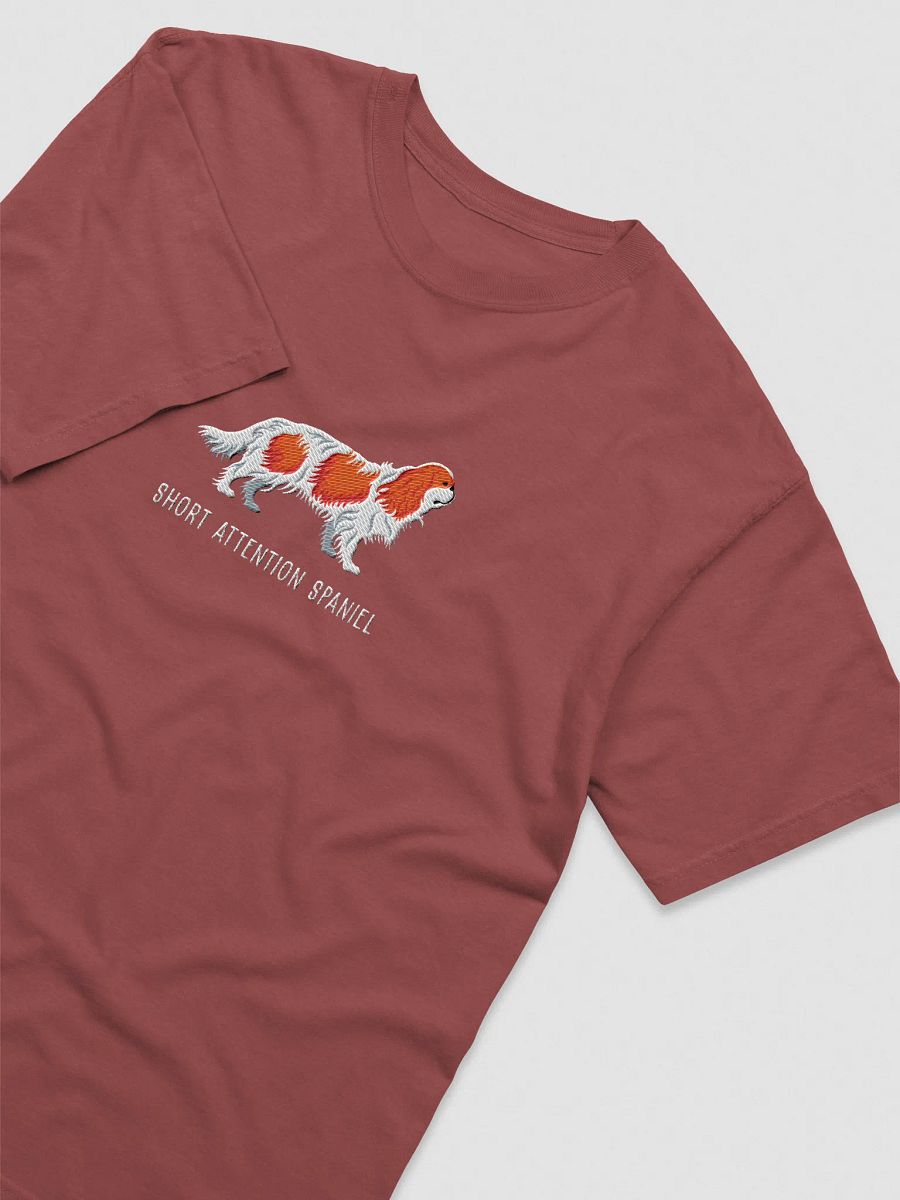 Short Attention Spaniel T-Shirt(Embroidered) of a King Charles Spaniel(Blenheim) product image (16)