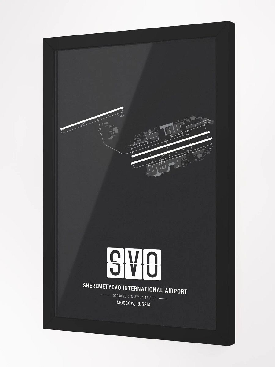 Framed Airport SVO Premium Map On Matt Paper product image (2)