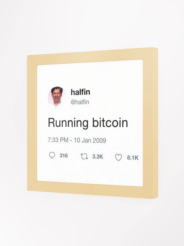 Running bitcoin - Hal Finney Tweet Framed product image (8)
