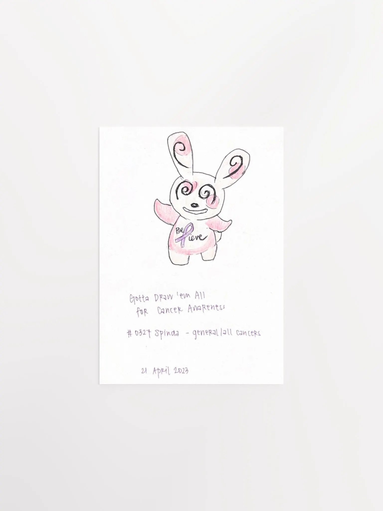 Dancing Panda Monster with General Cancer Awareness Ribbon product image (1)