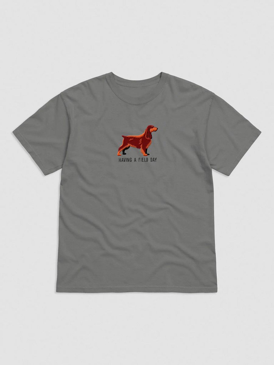 Having a Field Day T-Shirt(Embroidered) of a Field Spaniel(Liver & Tan) product image (1)