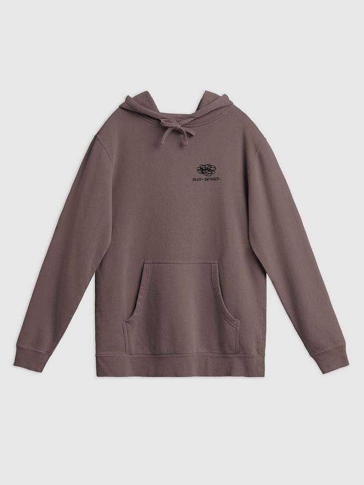BUSY-BRAINED (sm. design) printed pigment hoodie product image (1)