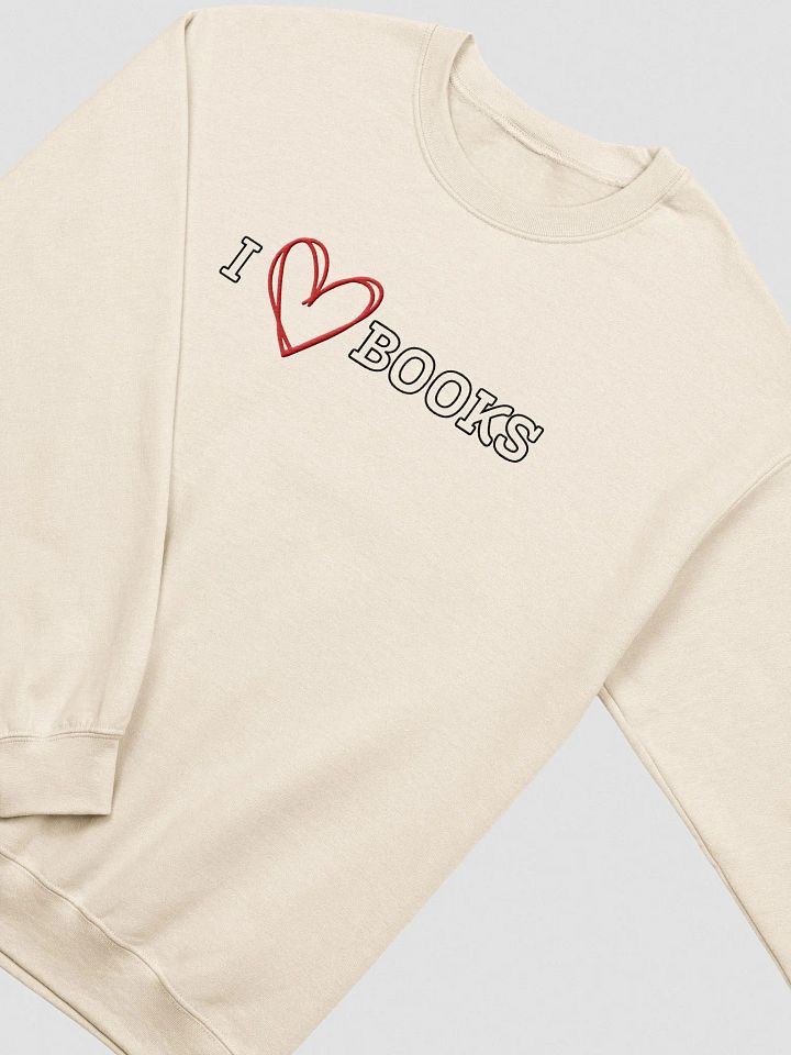 I HEART BOOKS Unisex Embroidered Crewneck Sweatshirt 4 product image (1)