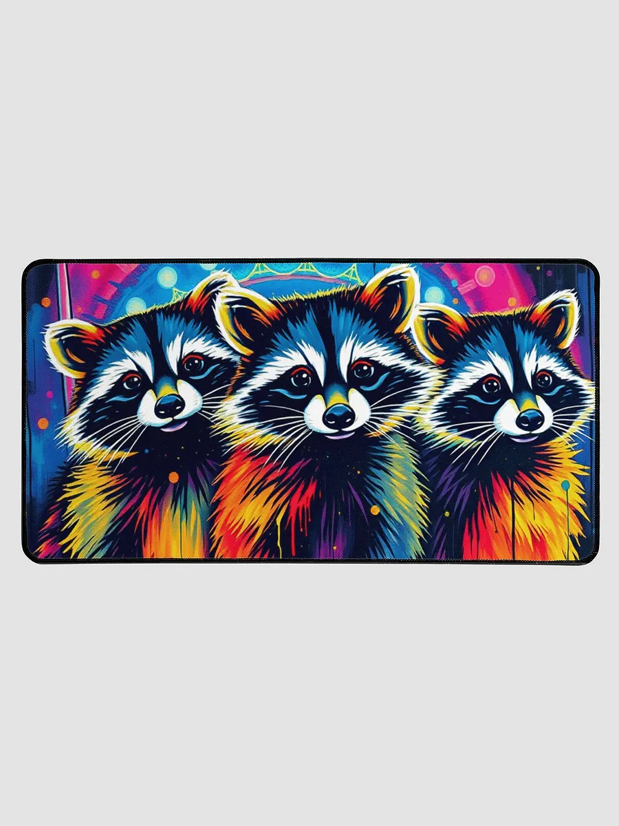 City Kitties- baby Raccoons! Desk Mat product image (1)