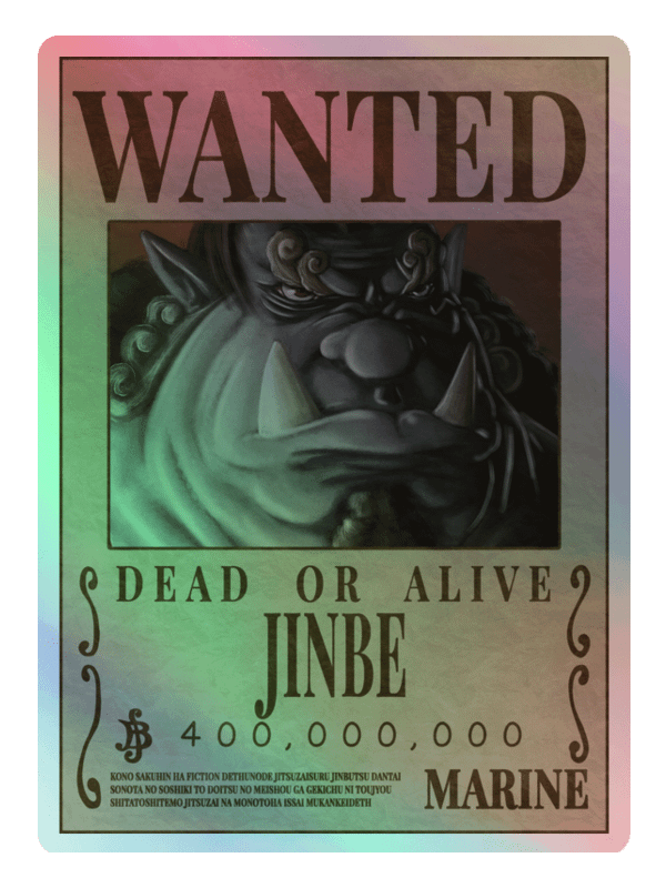 Jinbe Wanted Holographic Sticker Sheet product image (2)