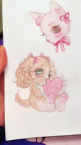 My recent traditional media practice with markers as a base and colored pencils + white chalk for blending
Happy with the out...