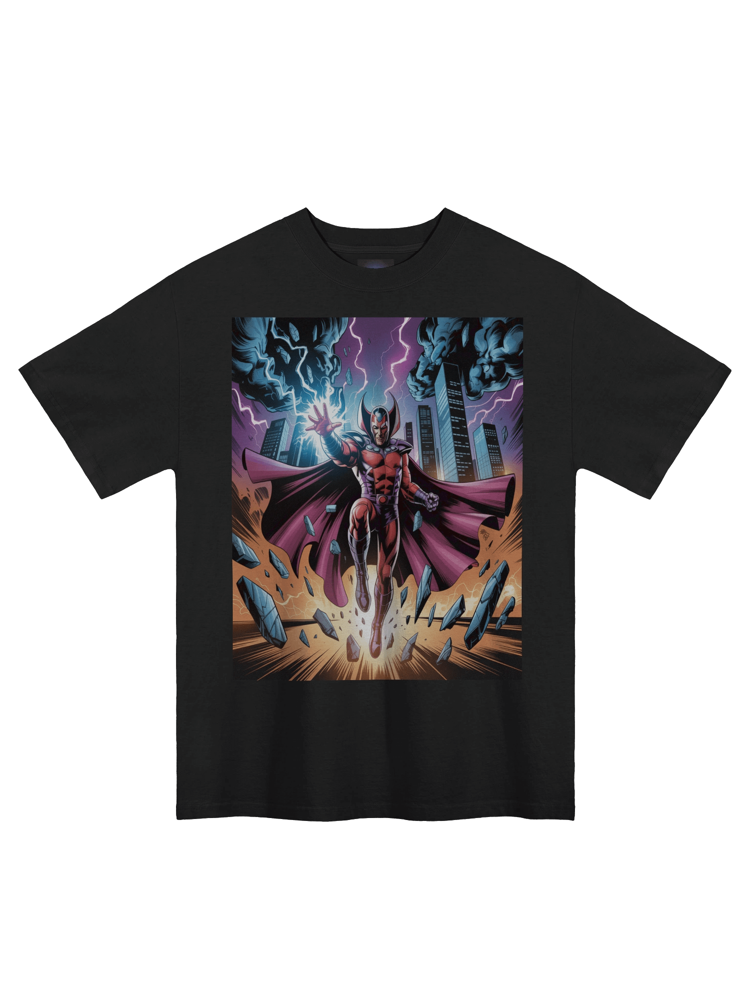 Magneto's Skyline Shatter – Premium Oversized Faded T-Shirt product image (3)