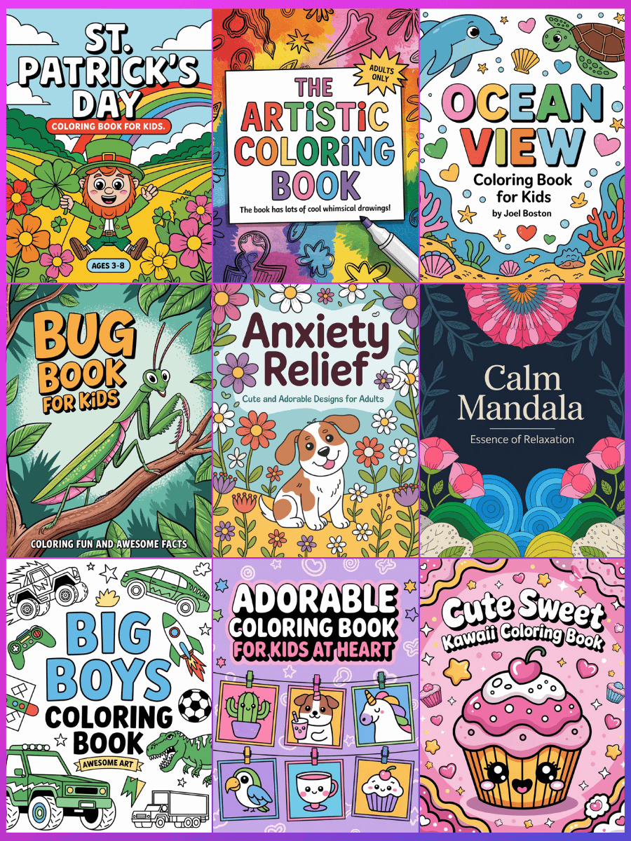 260 Leonardo Ai coloring book pages & cover prompts product image (3)