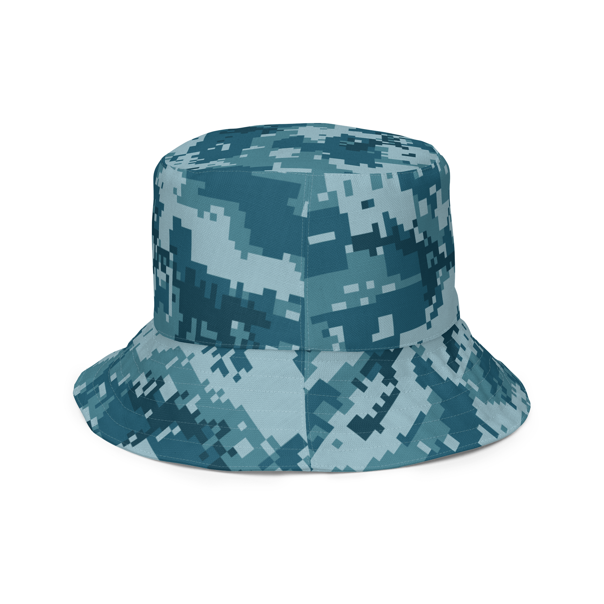 Pixelated Blue and Pink Camo Reversible Bucket Hat product image (6)