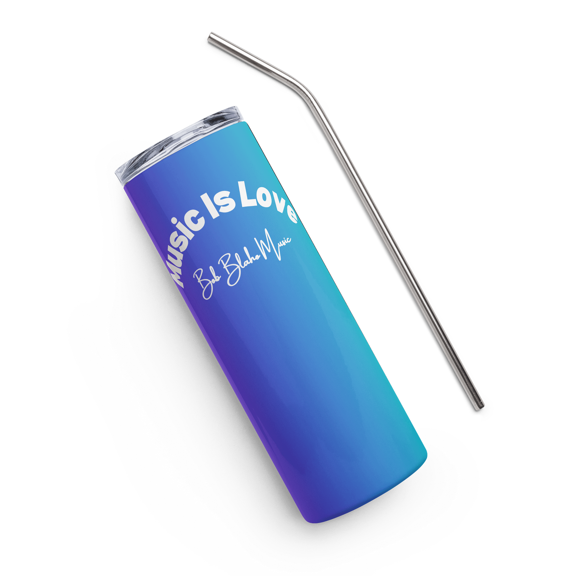 20 oz. Stainless Steel Tumbler w/Straw - Music Is Love product image (1)