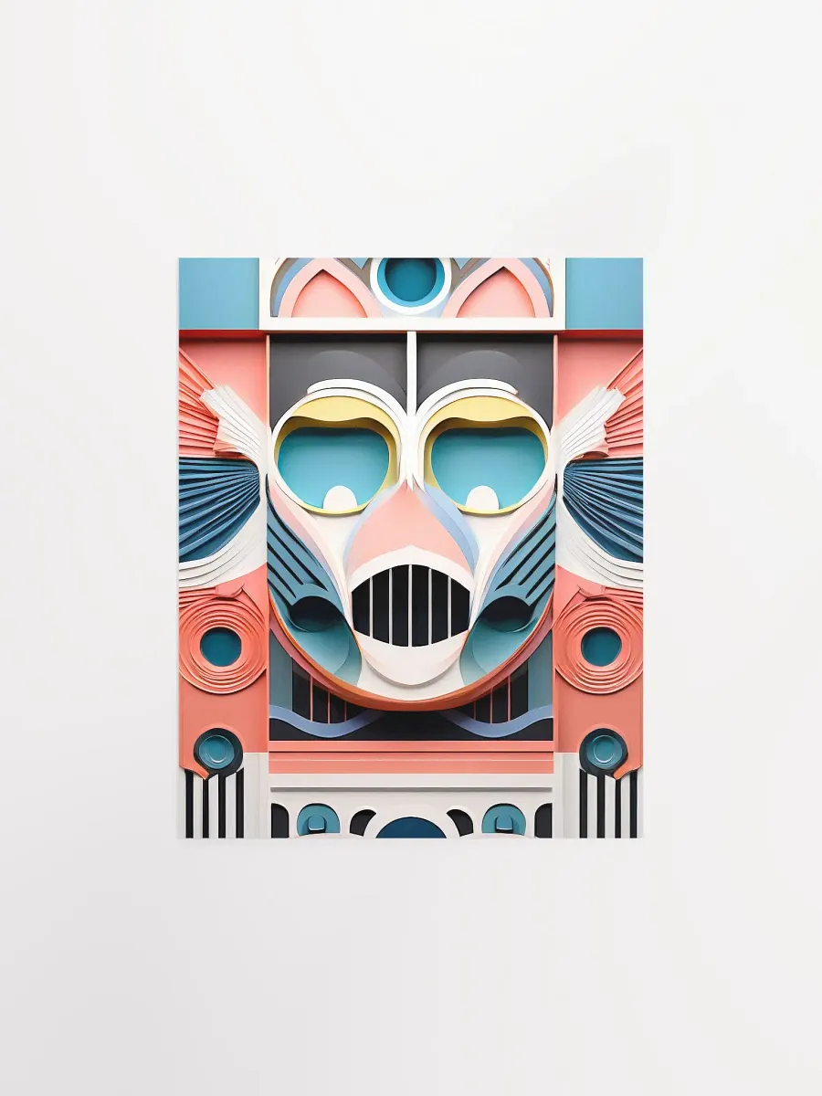 Pastel Robot Mask - Poster - Small and Standard Sizes - 8x10-11x14-12x16-16x20 Inches product image (2)