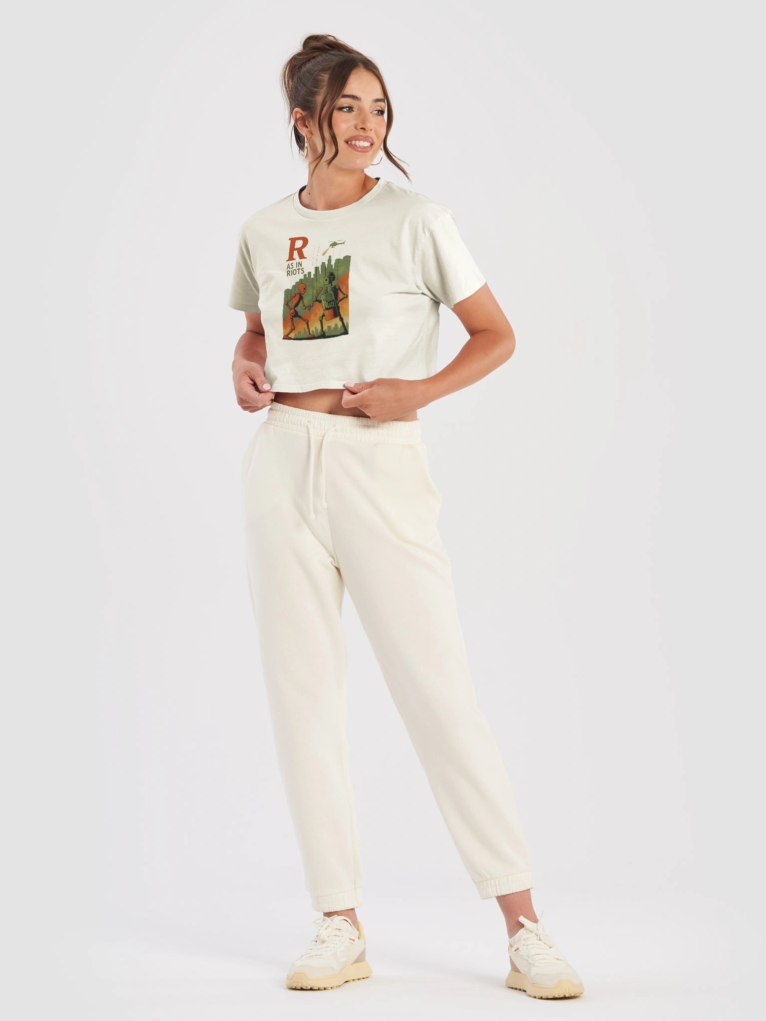 R as in riots women`s premium crop top by dark alphabet product image (5)