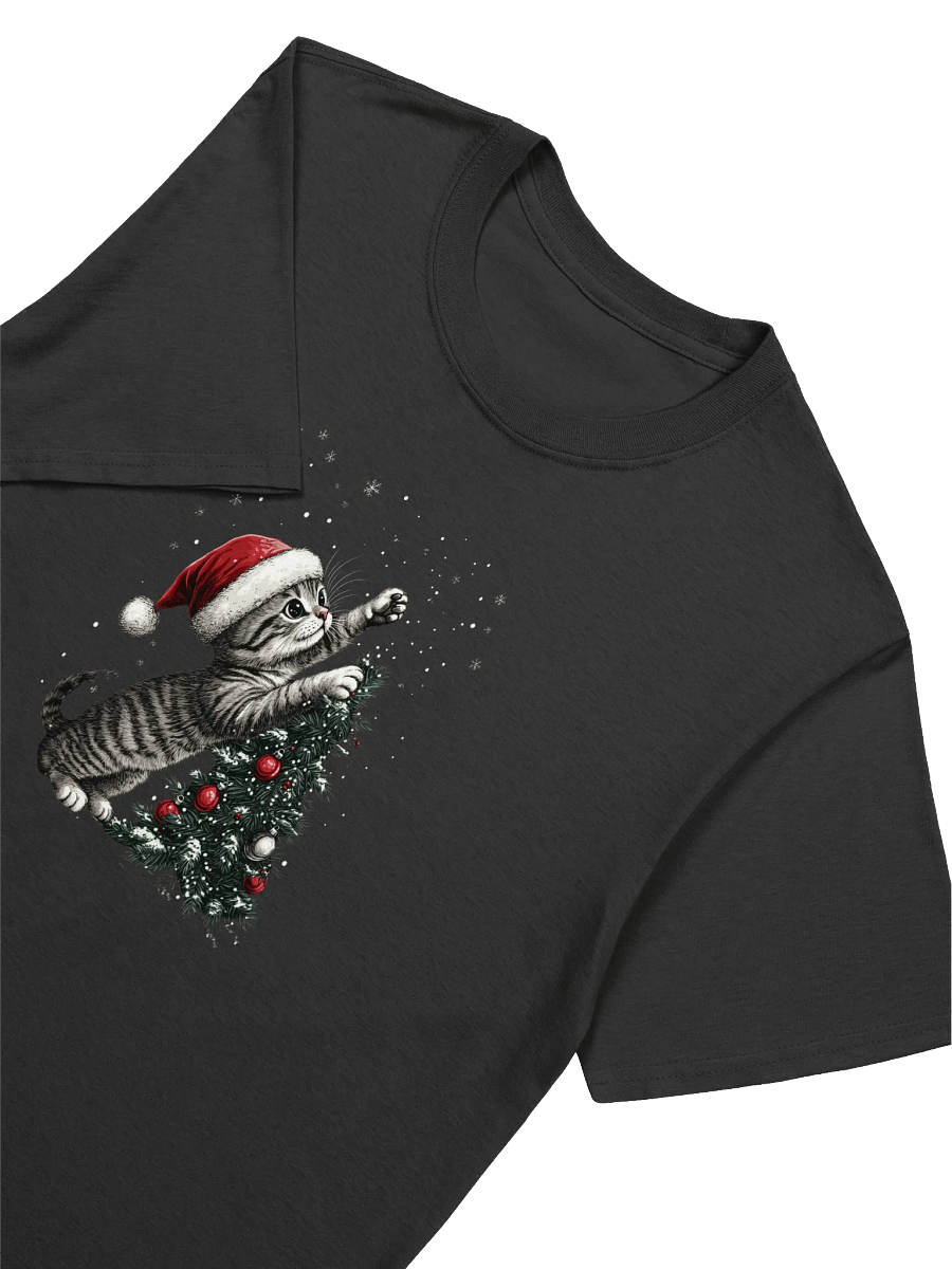 Cute Christmas Kitten Decorating Tree Unisex T-Shirt product image (11)