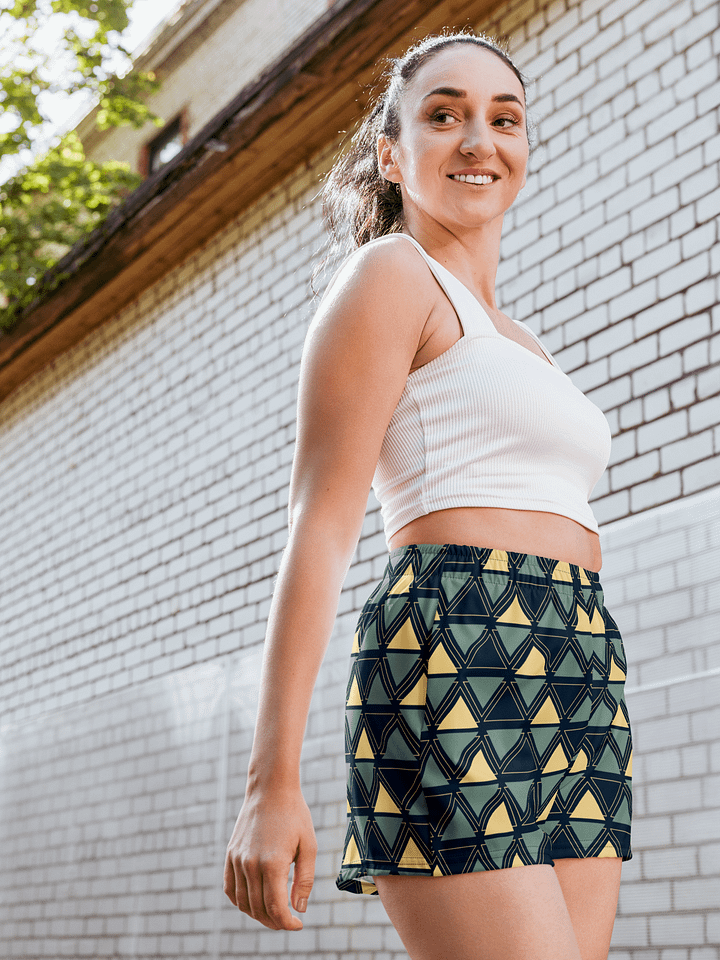 Triangulated Night Geometric All Over Print Athletic Short Shorts product image (2)