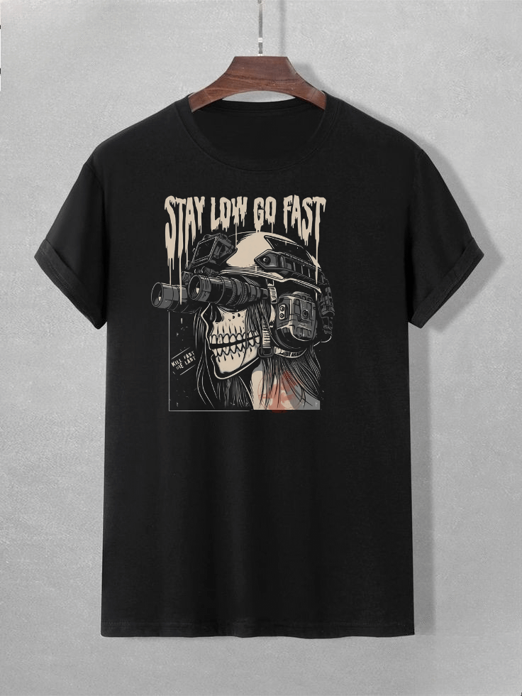 Stay Low Go Fast Military Skeleton T-Shirt product image (1)