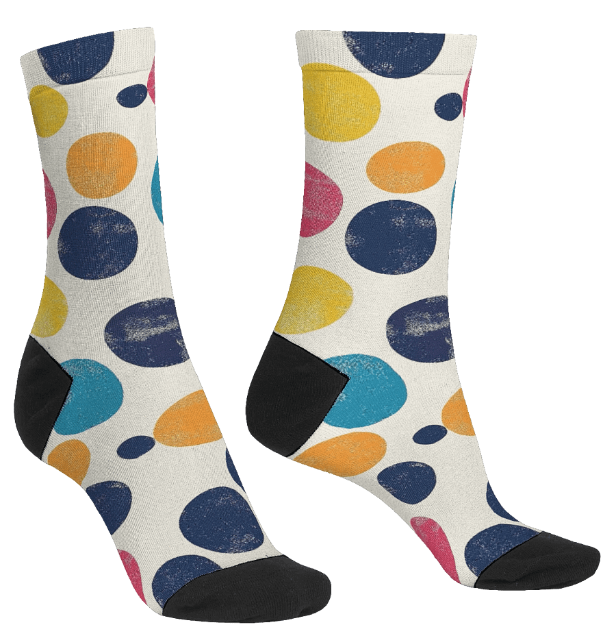 Polka Dot Illusion Vintage Retro Premium Crew Socks product image (3)