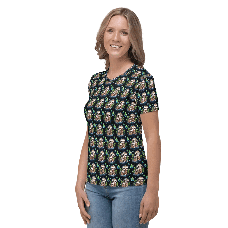 Kawaii Sloth All Over Print T-shirt product image (4)